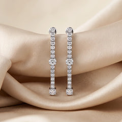 3.02 CT Line Drop Earrings
