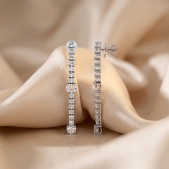 3.02 CT Line Drop Earrings