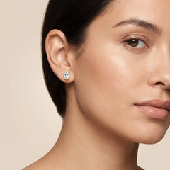 3 CT Oval Stud Earrings