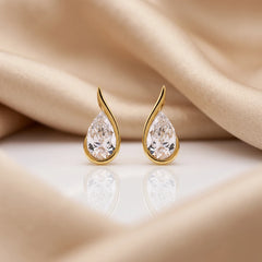 2.06 CT Pear Cut Swirl Stud Earrings