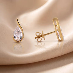 2.06 CT Pear Cut Swirl Stud Earrings