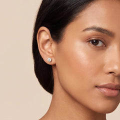 2.1 CT Round Four-Prong Stud Earrings