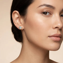 2.17 CT Round Cut Bezel Stud Earrings