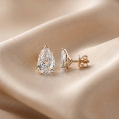 2.1 CT Pear Cut Solitaire Stud Earrings