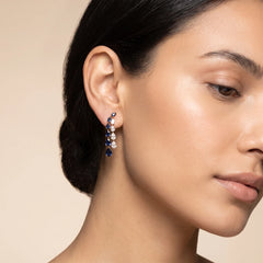 5.01 CT Sapphire Diamond Pear Dangle Earrings