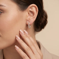 1.94 CT Round Inside-Out Hoop Earrings