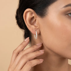 1.95 CT Round Cut Inside-Out Hoop Earrings