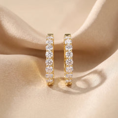 1.95 CT Round Cut Inside-Out Hoop Earrings