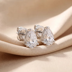 1.19 CT Pear Solitaire Stud Earrings