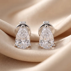 1.19 CT Pear Solitaire Stud Earrings