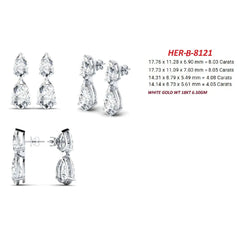 24 CT Pear Diamond Drop Earrings