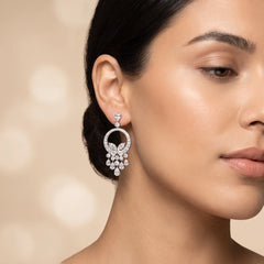 23.5 CT Open Circle Chandelier Earrings
