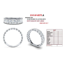 3.20 CT Radiant Diamond Half Eternity Ring