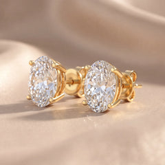 1 CT Oval Diamond Solitaire Stud Earrings