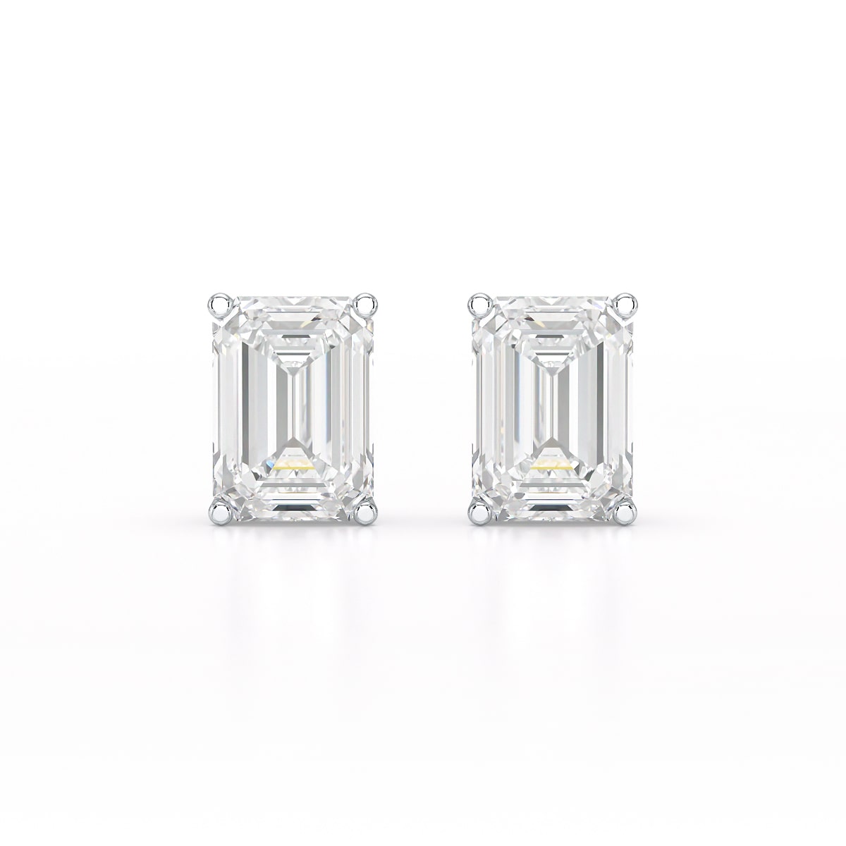 1 Ct Emerald Pair Solitaire Lab Diamond Earrings