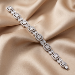 4.22 CT Baguette & Round Diamond Link Bracelet