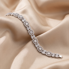 4.22 CT Baguette & Round Diamond Link Bracelet
