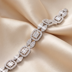 4.22 CT Baguette & Round Diamond Link Bracelet