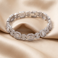 4.40 CT Baguette & Round Diamond Link Bracelet