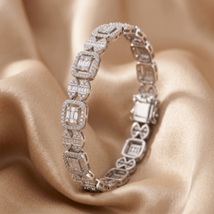 4.40 CT Baguette & Round Diamond Link Bracelet