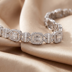 4.40 CT Baguette & Round Diamond Link Bracelet