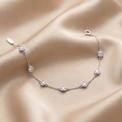 1.75 CT Round Diamond Bezel Station Bracelet
