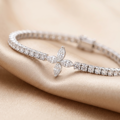 4.94 CT Marquise & Round Diamond Tennis Bracelet