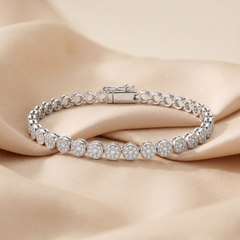 1.37 CT Diamond Cluster Tennis Bracelet
