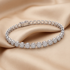 1.37 CT Diamond Cluster Tennis Bracelet