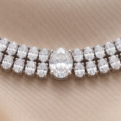 14.50 CT Oval Diamond Double Row Tennis Bracelet