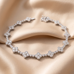 9.54 CT Diamond Clover Station Bracelet