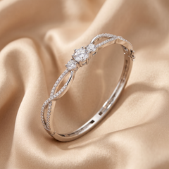 4.40 CT Round Diamond Twist Bangle Bracelet