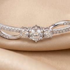 4.40 CT Round Diamond Twist Bangle Bracelet