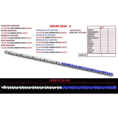 6.93 CT Multi Shape Diamond & Sapphire Tennis Bracelet