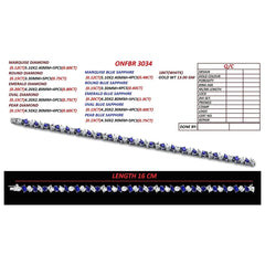 6.93 CT Multi Shape Diamond & Sapphire Tennis Bracelet