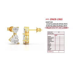 2.4 CT Double Heart Diamond Drop Earrings