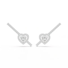 0.76 CT Lab Diamond Heart Cut Earrings