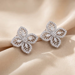 1.11 CT Marquise Diamond Clover Earrings