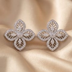 1.11 CT Marquise Diamond Clover Earrings