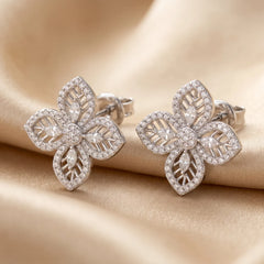 1.11 CT Marquise Diamond Clover Earrings