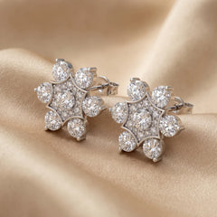 6.02 CT Round Diamond Floral Studs