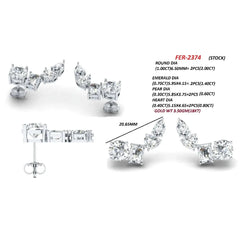 4.8 CT Multi Shape Diamond Climber Earrings