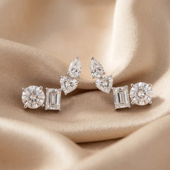 4.8 CT Multi Shape Diamond Climber Earrings
