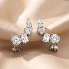 4.8 CT Multi Shape Diamond Climber Earrings