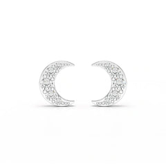 0.81 CT Lab Diamond Half Moon Earrings