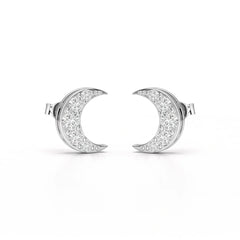 0.81 CT Lab Diamond Half Moon Earrings