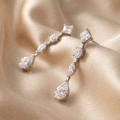 3.60 CT Multi Shape Diamond Drop Earrings