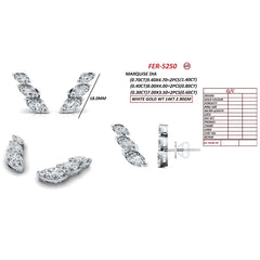 2.8 CT  Marquise Three Diamond Earrings