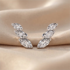 2.8 CT  Marquise Three Diamond Earrings