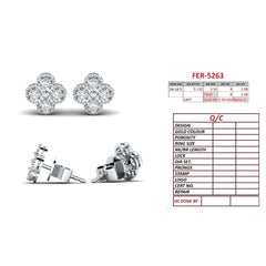 1.08 CT Diamond Clover Cluster Studs
